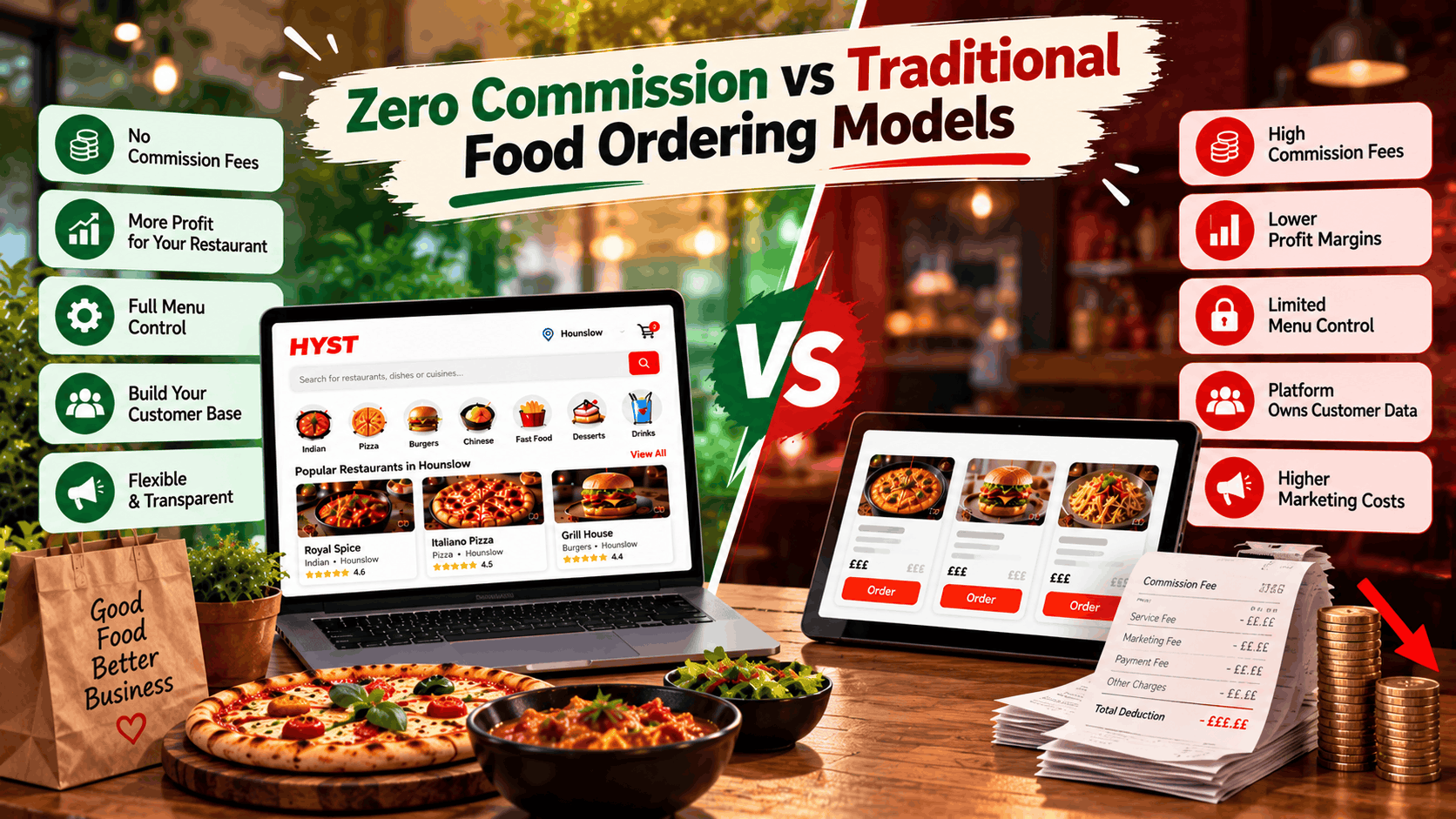 Zero Commission vs Traditional Food Ordering Models